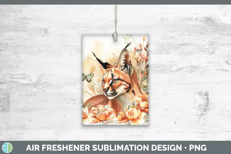 Watercolor Caracal Air Freshener Sublimation Car Freshener D