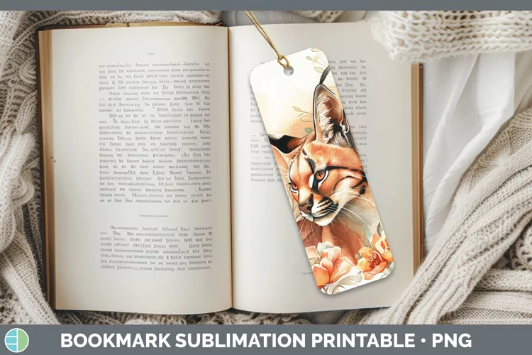 Watercolor Caracal Bookmark Sublimation Printable Designs