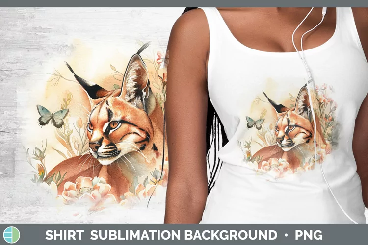 Watercolor Caracal Shirt Sublimation Sublimation Background