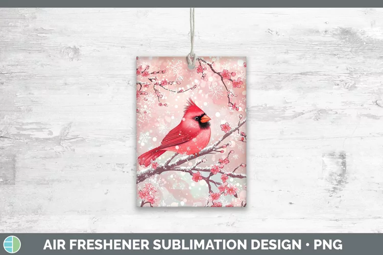 Watercolor Cardinal Air Freshener Sublimation Car Freshener