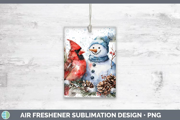 Watercolor Cardinal Air Freshener Sublimation Car Freshener