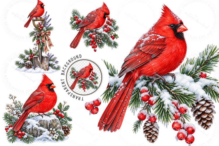 Watercolor Cardinal Clipart, Cardinal Png