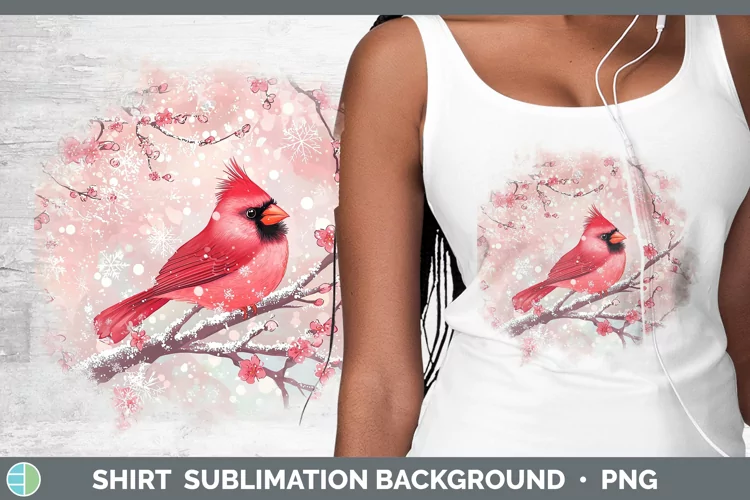 Watercolor Cardinal Shirt Sublimation Sublimation Background