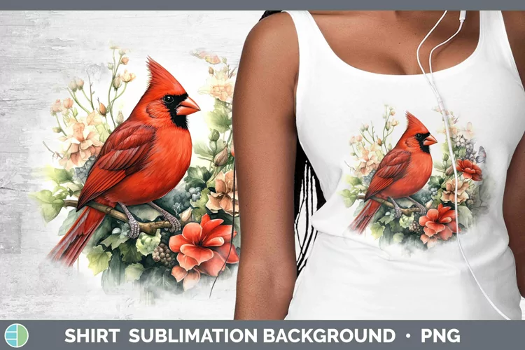 Watercolor Cardinal Shirt | Sublimation Sublimation Backgrou