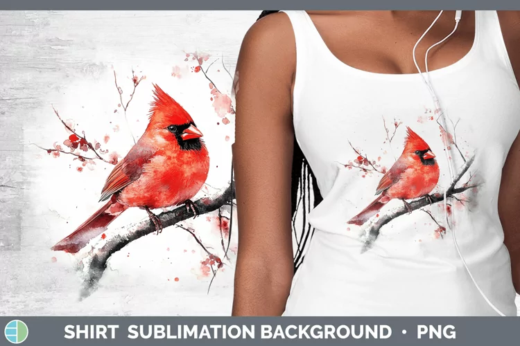 Watercolor Cardinal Shirt Sublimation Sublimation Background