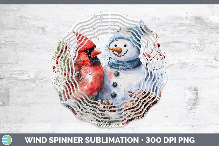 Watercolor Cardinal Wind Spinner Sublimation Spinner Designs