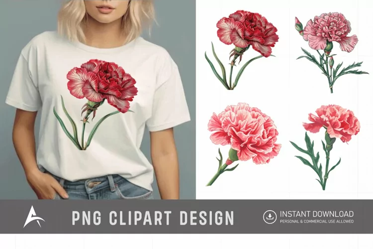 Watercolor Carnation Clipart