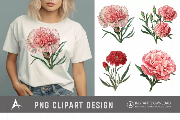 Watercolor Carnation Clipart