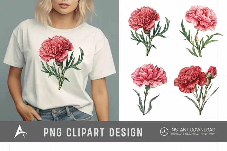 Watercolor Carnation Clipart