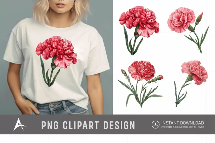 Watercolor Carnation Clipart