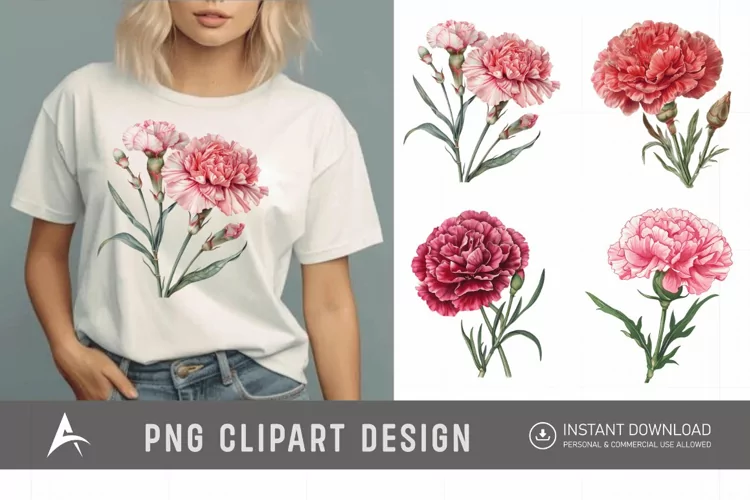 Watercolor Carnation Clipart