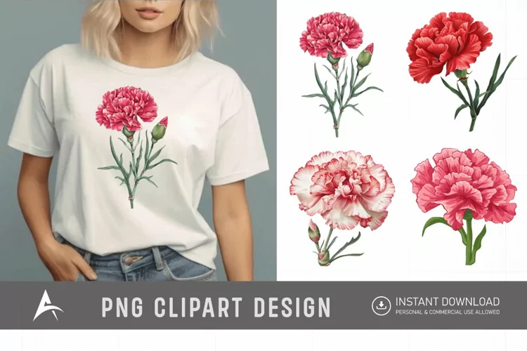 Watercolor Carnation Clipart