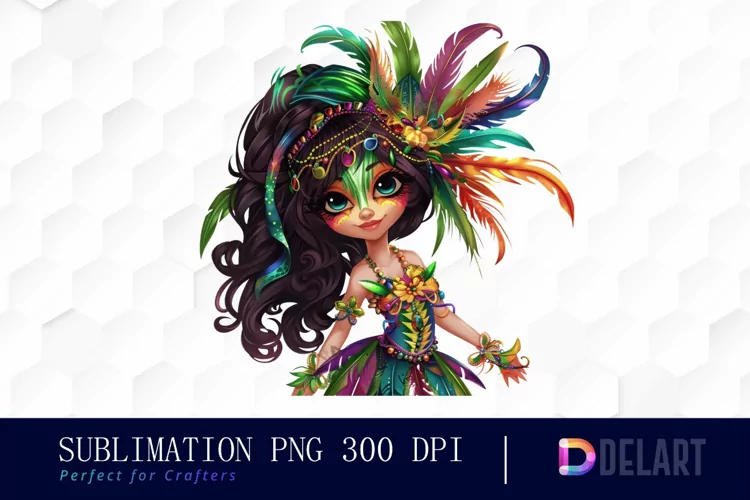 Carnival Girl Illustration Clipart
