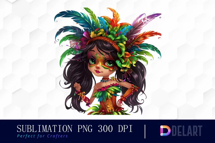 Carnival Girl Illustration Clipart