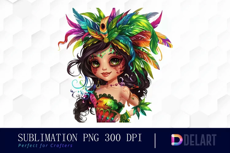 Carnival Girl Sublimation PNG Clipart