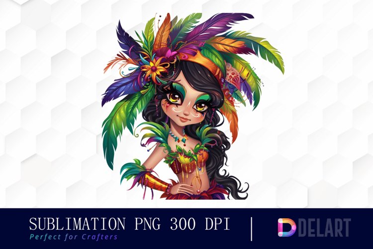 Carnival Girl Illustration Clipart