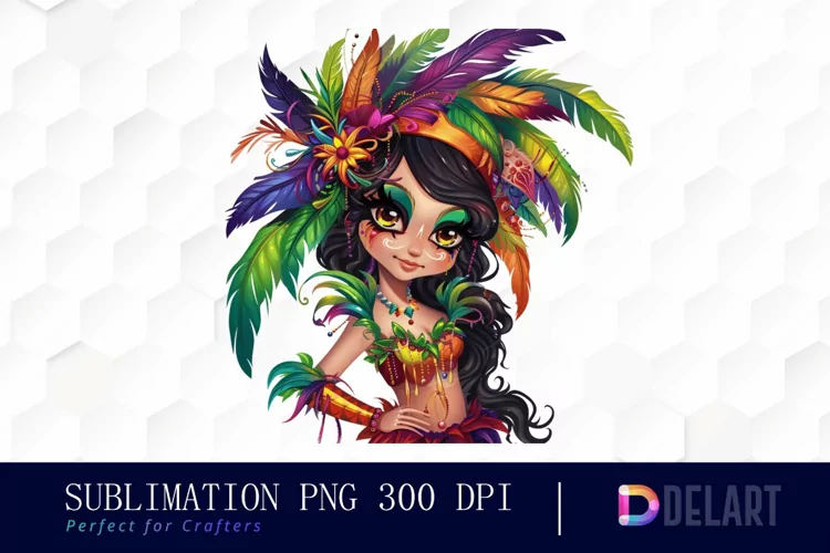 Carnival Girl Illustration Clipart