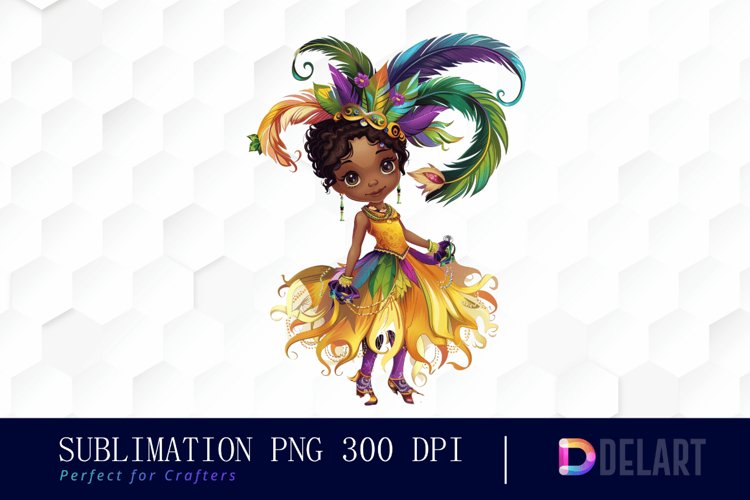 Carnival Girl Illustration Clipart example image 1