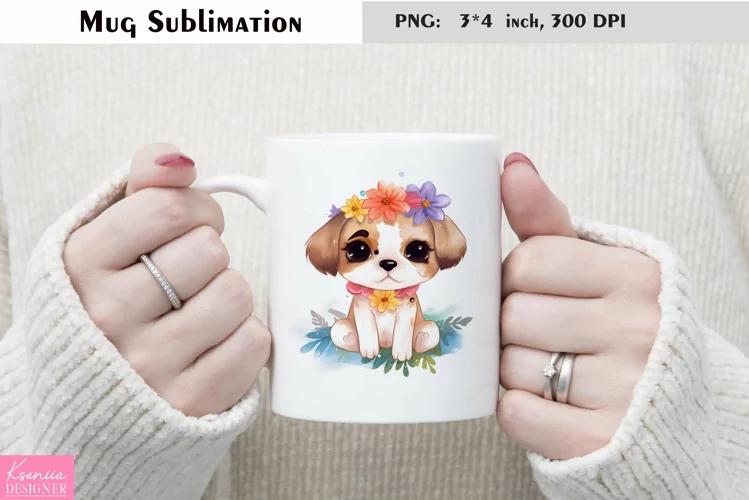 Watercolor Puppy|Cartoon Dog Mug Sublimation