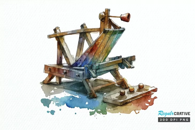 Watercolor Catapult PNG Clipart