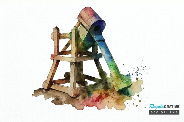 Watercolor Catapult PNG Clipart