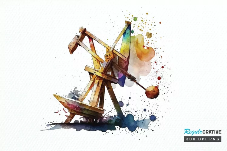 Watercolor Catapult PNG Clipart