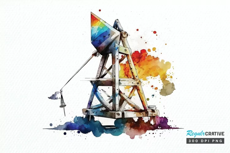 Watercolor Catapult PNG Clipart