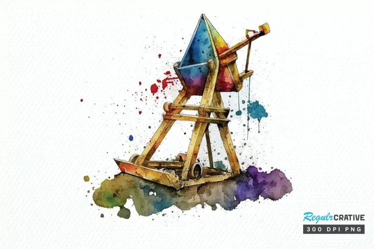 Watercolor Catapult PNG Clipart