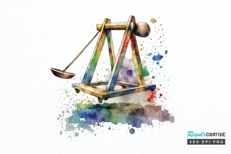 Watercolor Catapult PNG Clipart