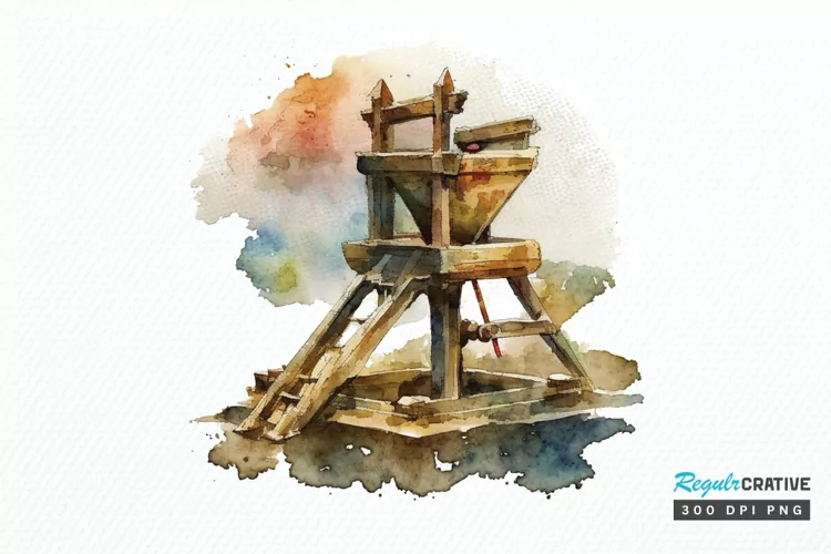 Watercolor Catapult PNG Clipart