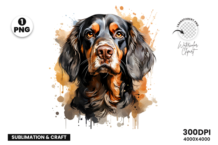Watercolor Cavalier King Charles Spaniel Dog Clipart PNG