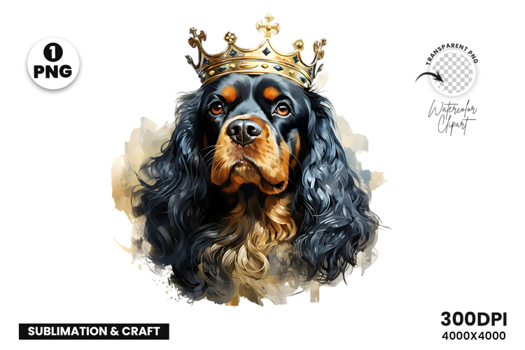 Watercolor Cavalier King Charles Spaniel Dog Clipart PNG