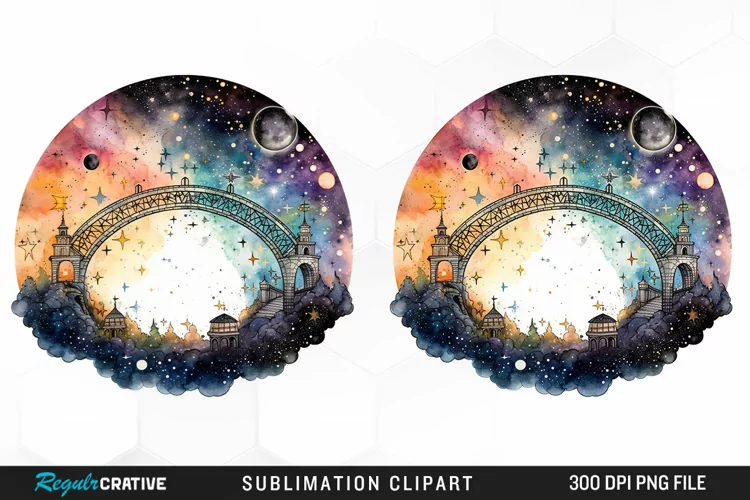 Celestial Bridges Watercolor Clipart