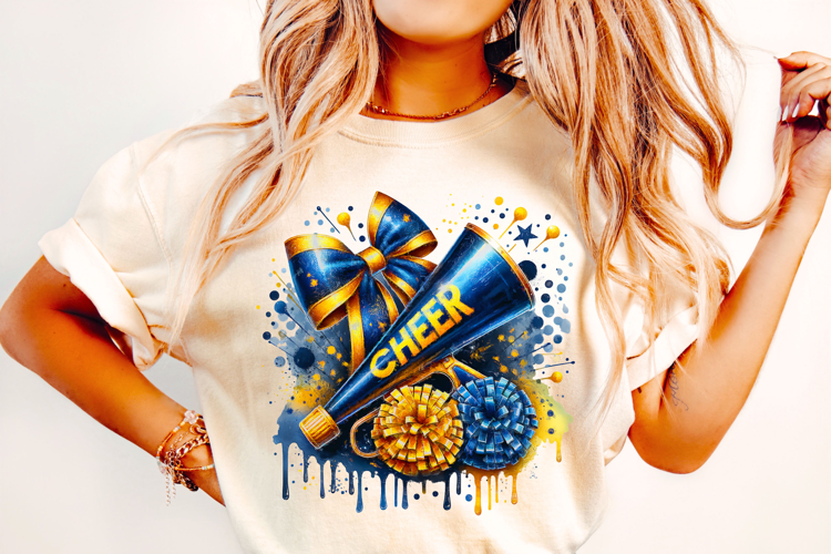 Watercolor Cheer PNG, Cheerleader PNG, Cheer Coquette Bow