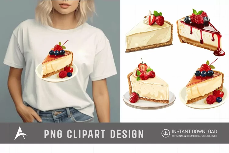 Watercolor Cheesecake Clipart