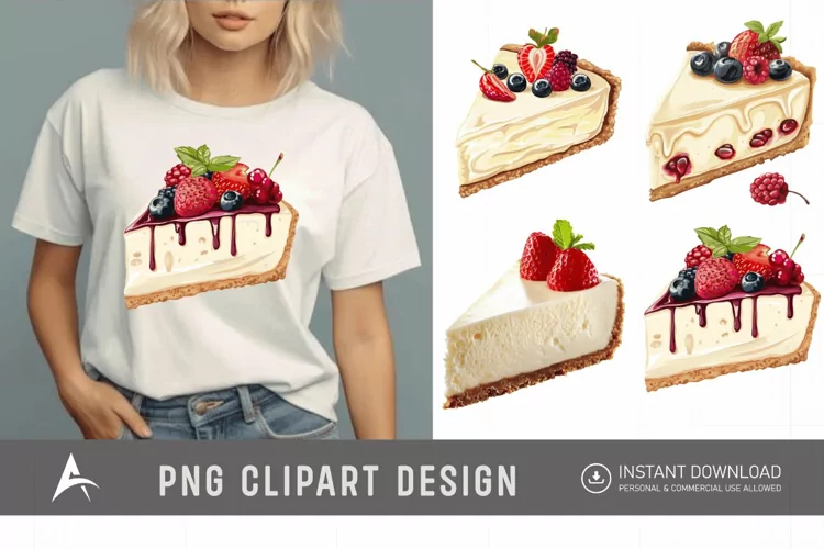 Watercolor Cheesecake Clipart