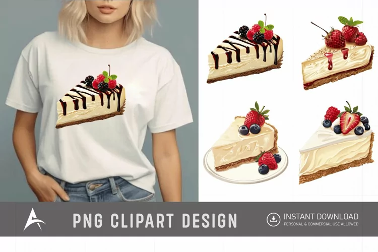 Watercolor Cheesecake Clipart
