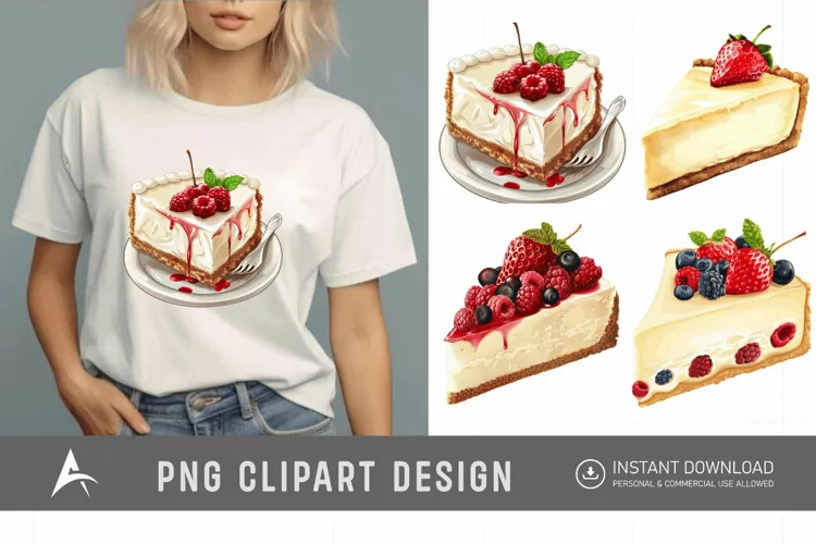 Watercolor Cheesecake Clipart