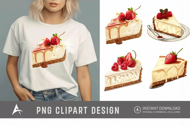 Watercolor Cheesecake Clipart