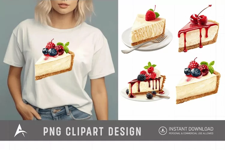 Watercolor Cheesecake Clipart