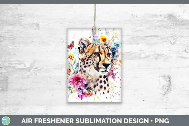 Watercolor Cheetah Air Freshener Sublimation Car Freshener D