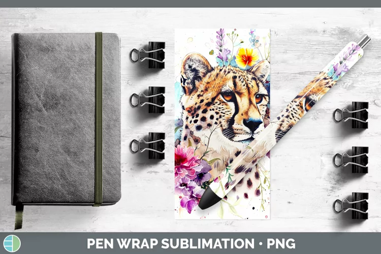 Watercolor Cheetah Pen Wrap Sublimation Epoxy Pen Designs
