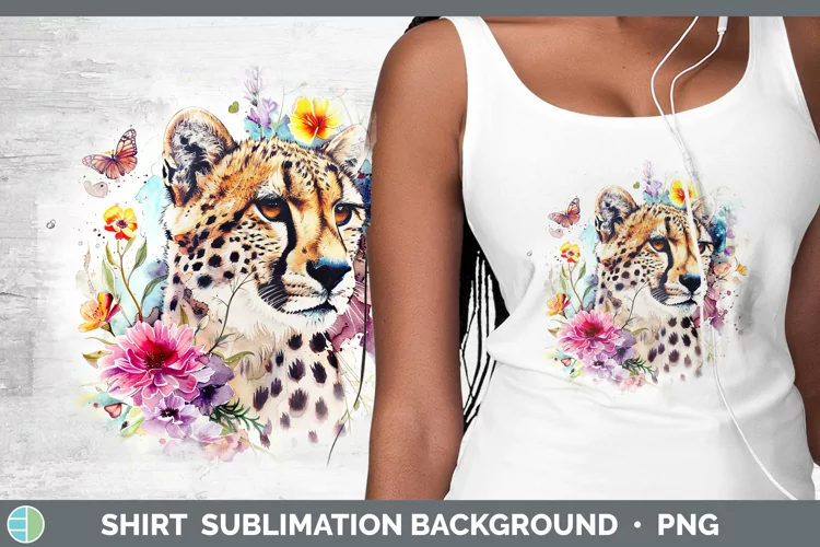 Watercolor Cheetah Shirt Sublimation Sublimation Background