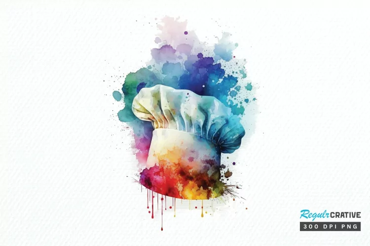 Watercolor Chef Hat PNG Clipart