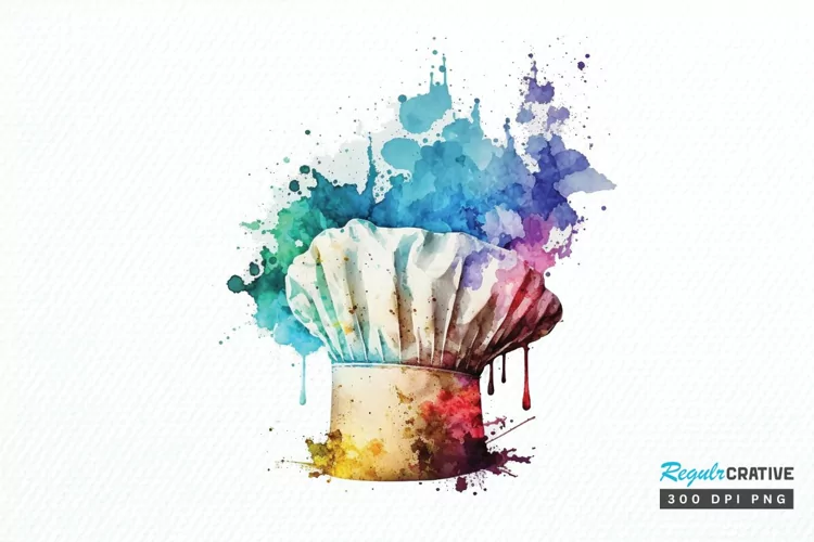 Watercolor Chef Hat PNG Clipart