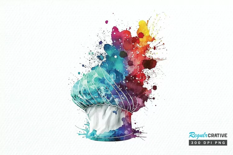 Watercolor Chef Hat PNG Clipart