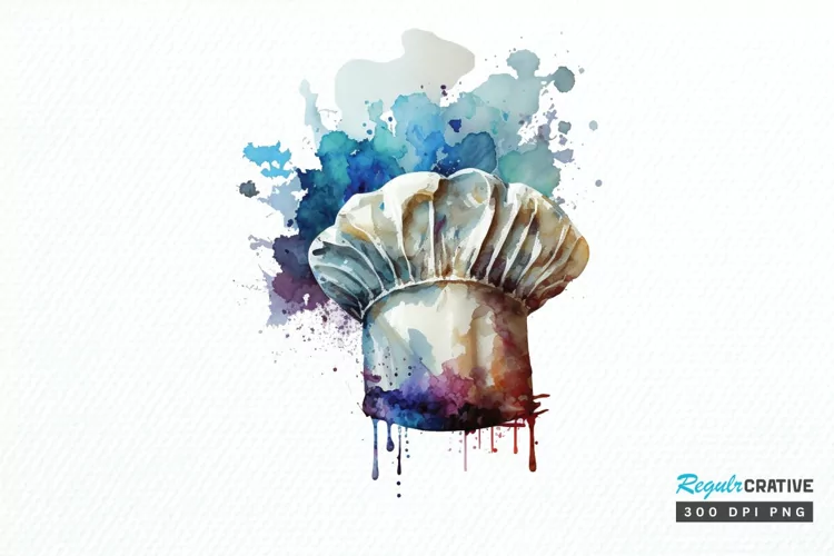 Watercolor Chef Hat PNG Clipart
