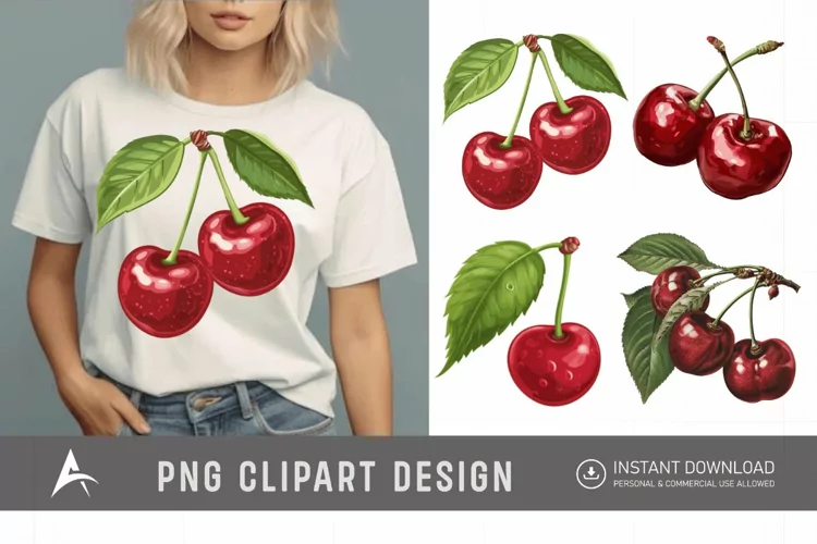 Watercolor Cherry Clipart
