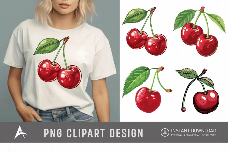 Watercolor Cherry Clipart