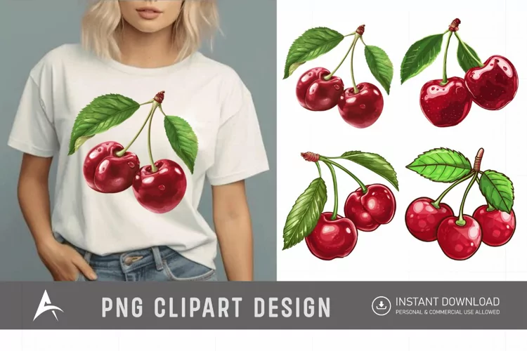 Watercolor Cherry Clipart